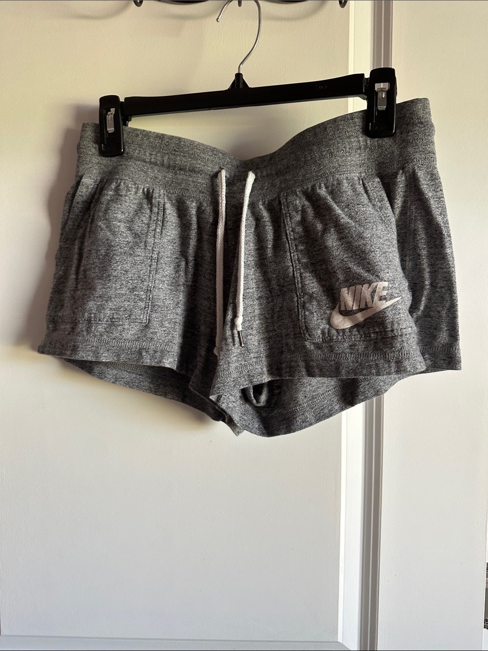 Nike Women’s Heather Gray Terry Drawstring Athletic Shorts